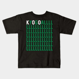 KYOGOAL, Glasgow Celtic Football Club Green and White Text Design Kids T-Shirt